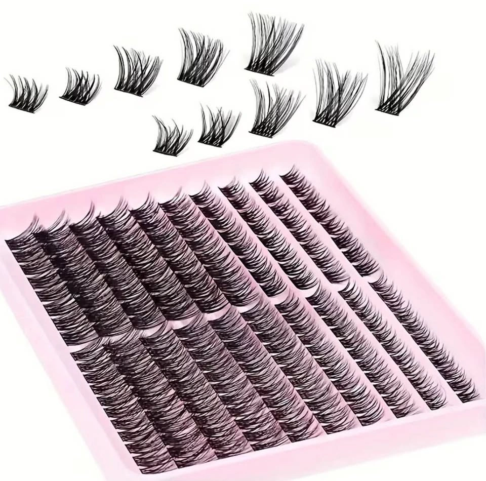 240pcs Cluster False Eyelashes (8-16mm, D Curl)