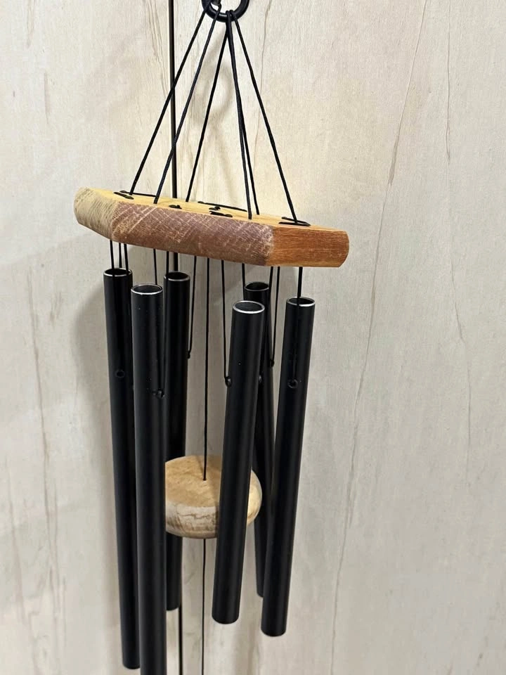 Black Metal & Wood Wind Chimes