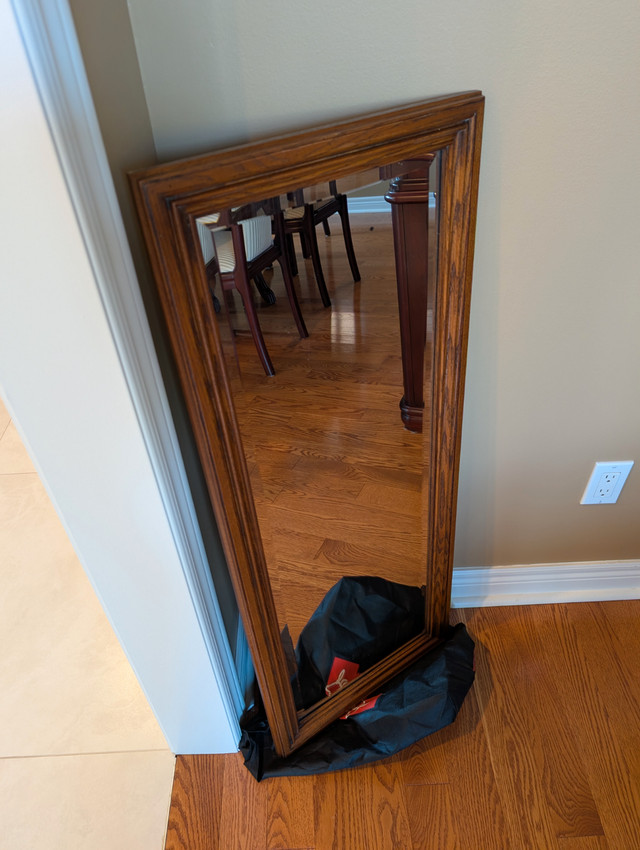 Solid Rectangular Wood Mirror 41.5 x 16.5 inches