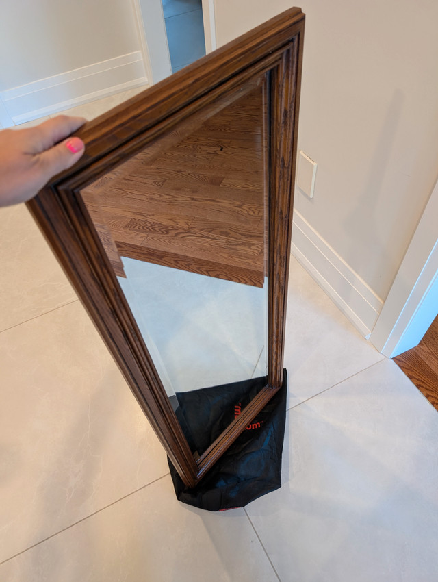 Solid Rectangular Wood Mirror 41.5 x 16.5 inches - photo 2