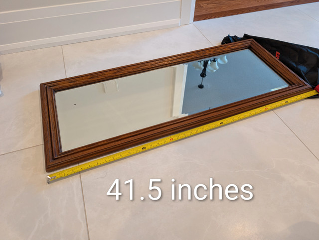 Solid Rectangular Wood Mirror 41.5 x 16.5 inches - photo 5