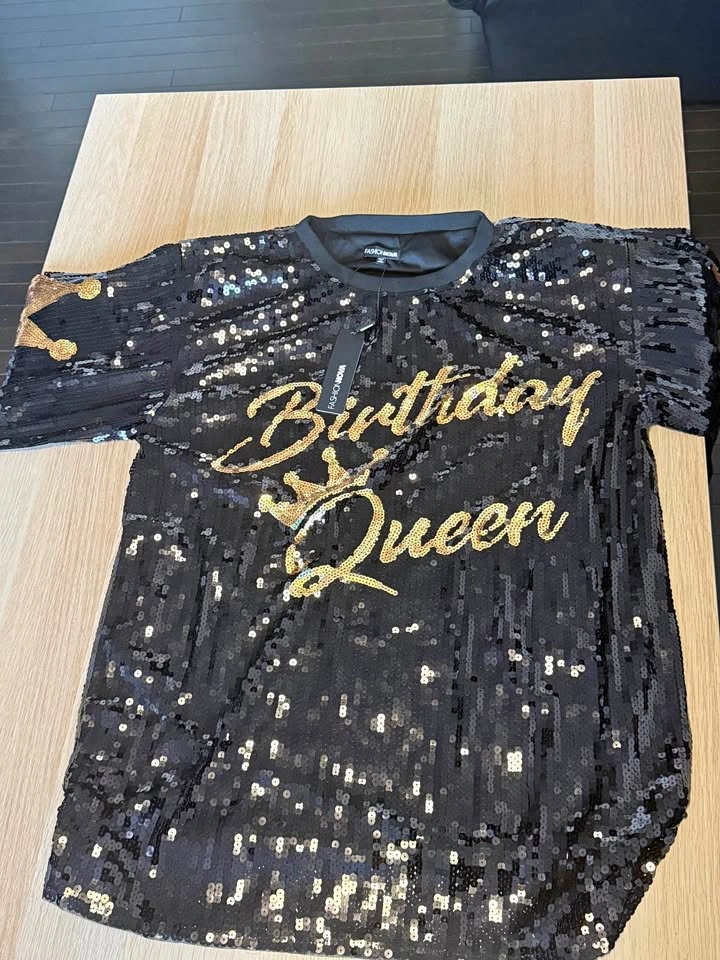 Fashion Nova Birthday Queen Sequin Top