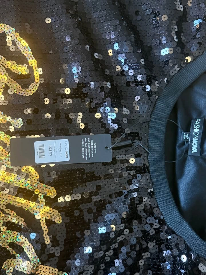 Fashion Nova Birthday Queen Sequin Top - photo 2