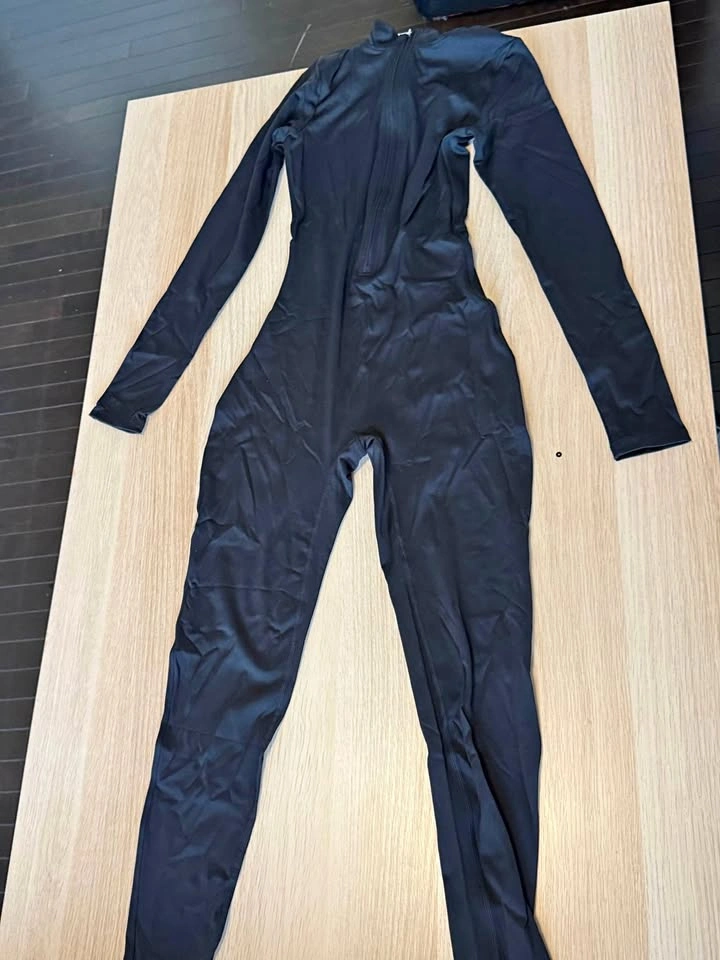 Black Long Sleeve Athletic Jumpsuit