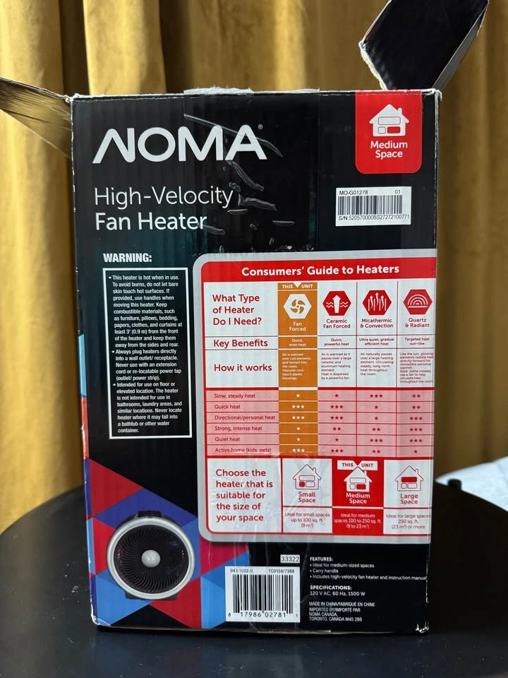 NOMA Turbo Utility Fan Heater - photo 4