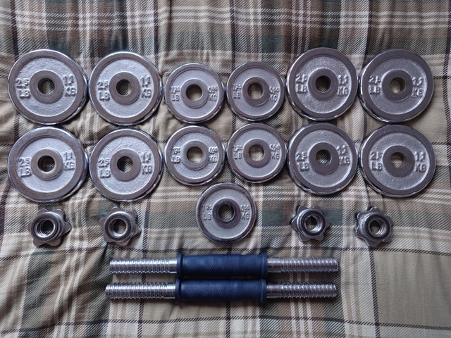Chrome Plated Dumbbell Set & Wrist Roller - photo 2