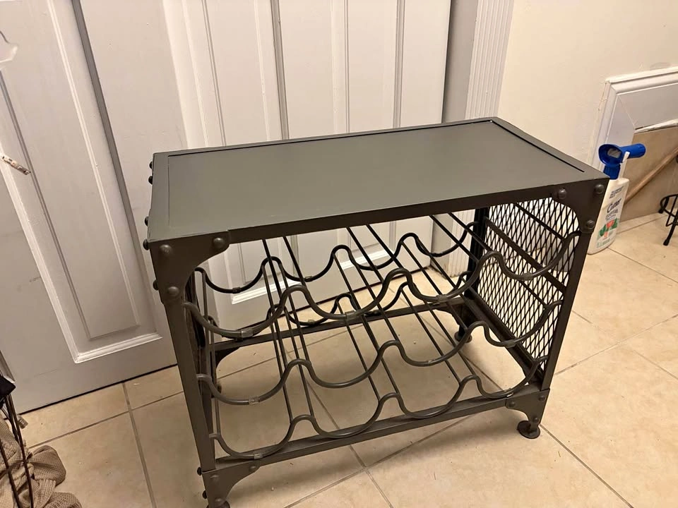 Metal Wine Rack with Top Shelf