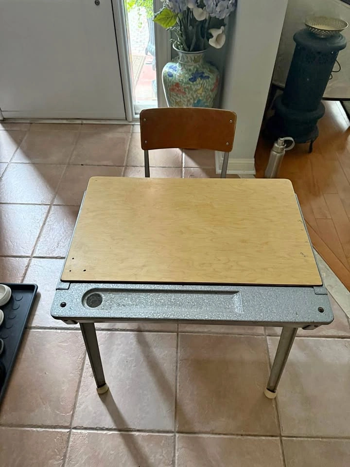 Vintage school desk with chair