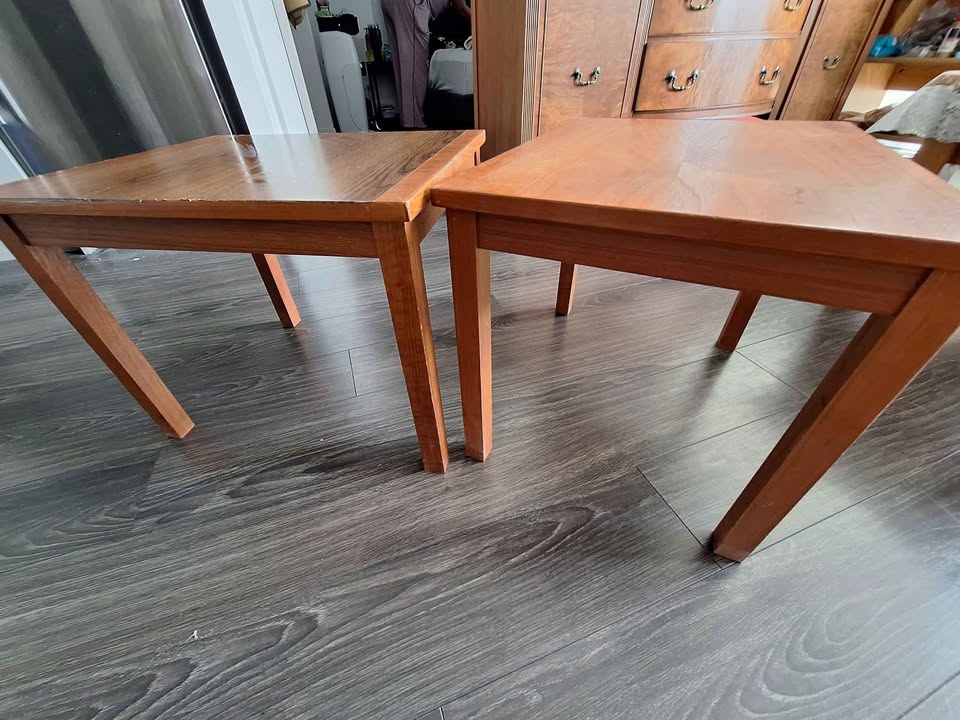 2 Hardwood Bedside Tables - photo 3