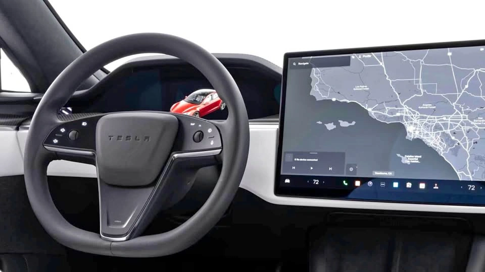 2023 OEM Tesla Model S Round Steering Wheel w/ Airbag
