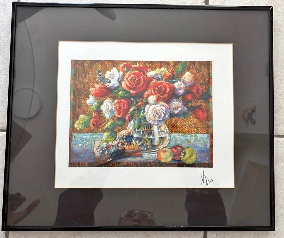 Peter Nixon Flower Study - Gauguin Framed Print w/ COA