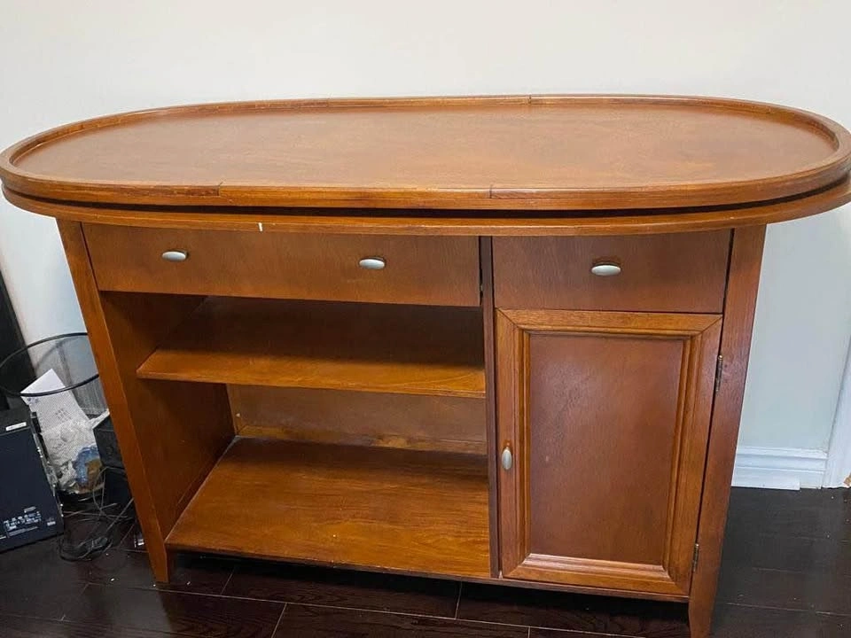 Wooden Wall Unit With Bar And Bar Stools - photo 4