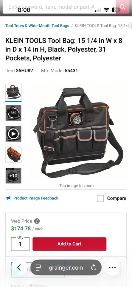 Klein Tool Bag w/ light - photo 3