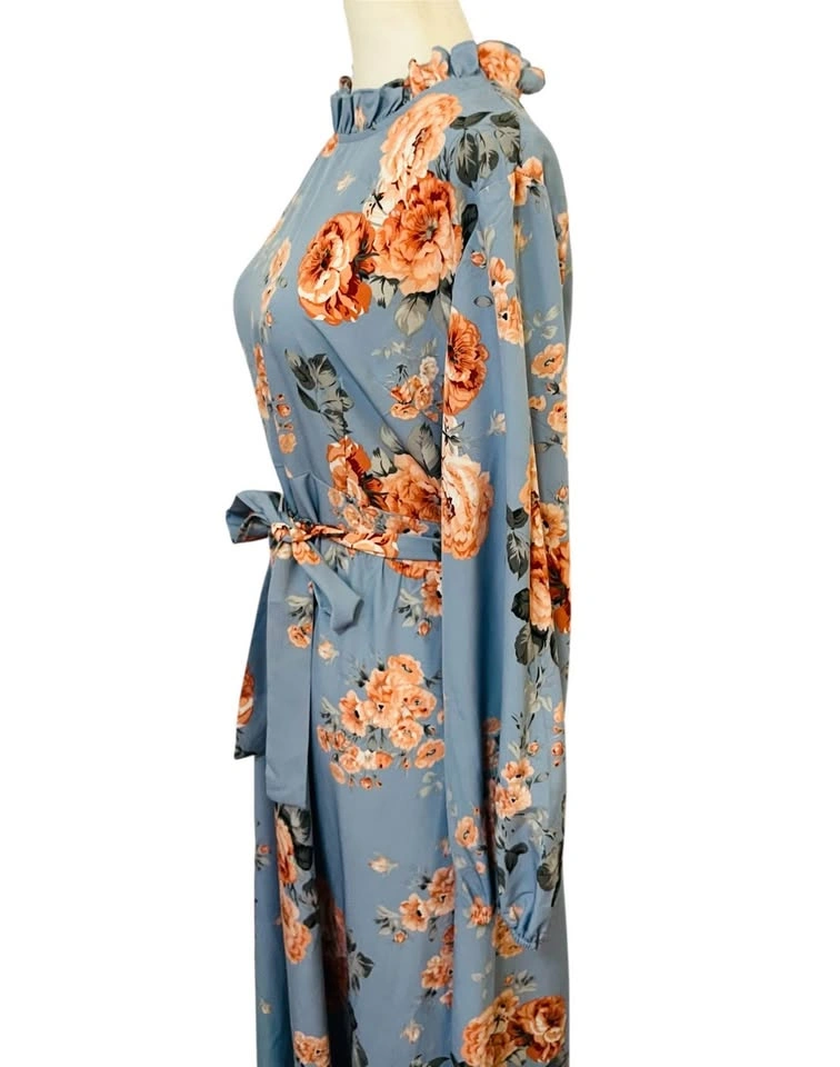 Shein Blue Floral Maxi Dress - Medium - photo 4