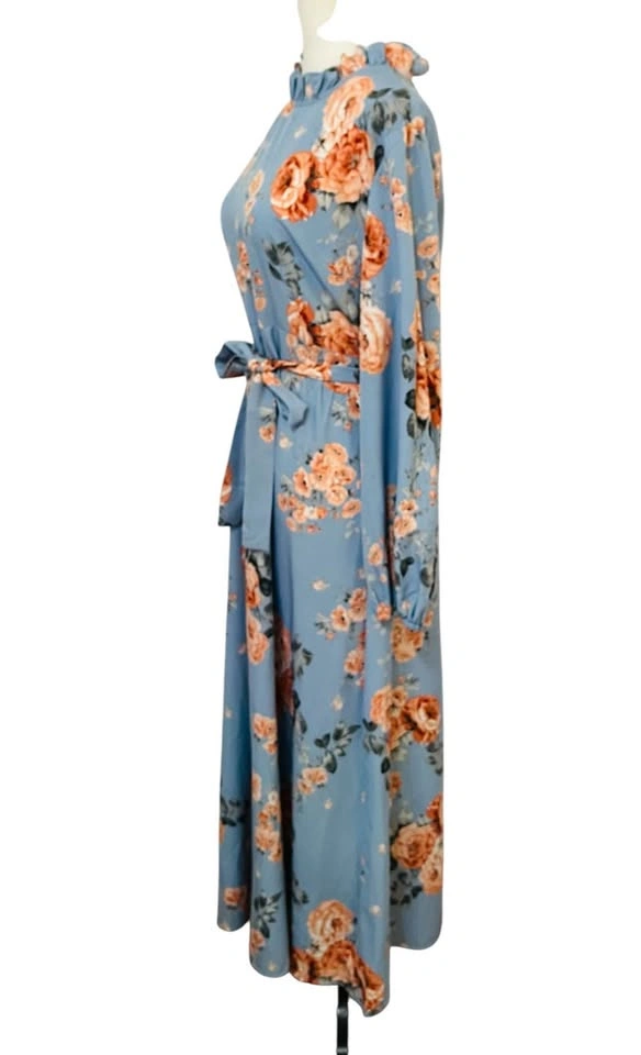 Shein Blue Floral Maxi Dress - Medium - photo 5