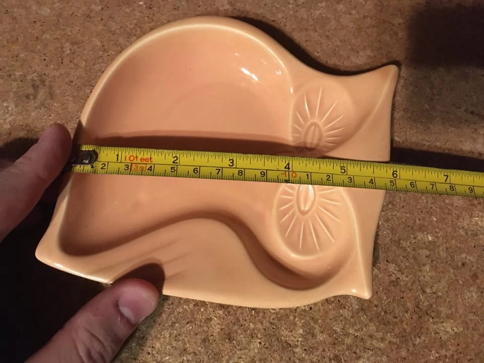 VINTAGE MCM OWL TAN ASHTRAY/DISH JAPAN 6" X 5.5” - photo 3