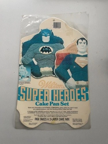 1977 Wilton Batman Superman Cake Pan #502-1977 DC Comics Vintage