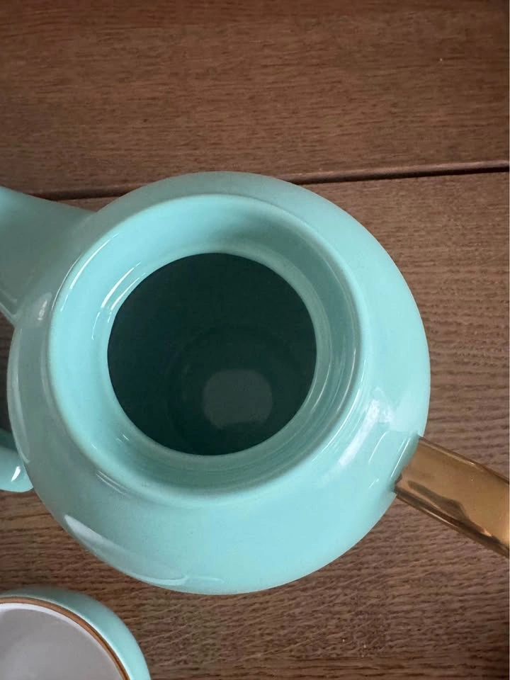 David’s Tea Bubble Teapot Set – Teal w/ Gold Handle + 2 Cups & I - photo 3