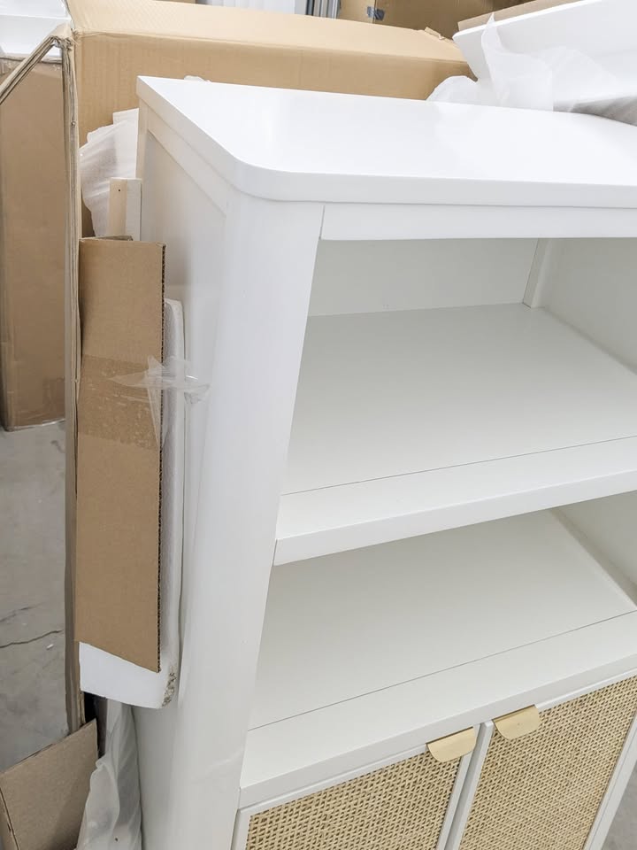 🌿VAST White Rattan Cabinet with Shelves — BRAND NEW - photo 3