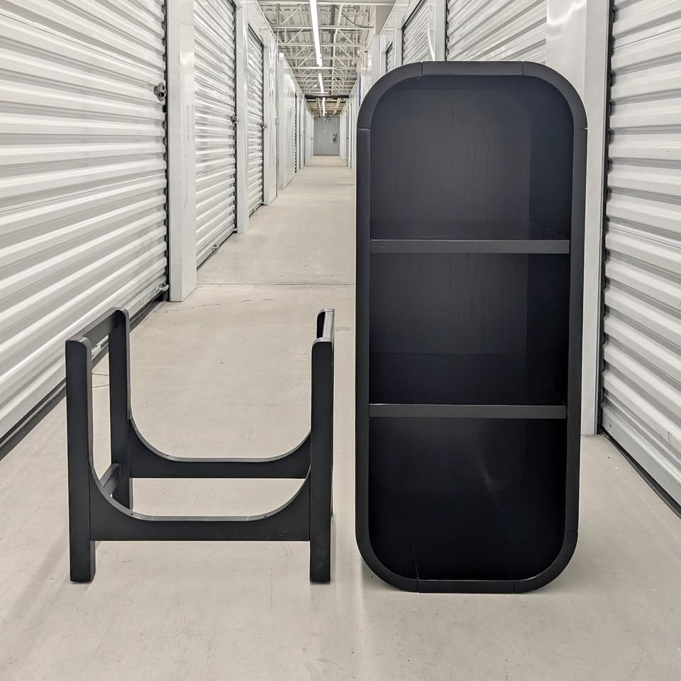 VAST Modern Black Bookshelf – Stylish 3-Tier Storage Display