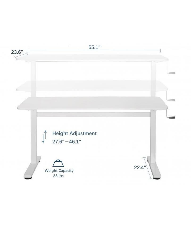 Manual adjustable desk 55'' width - photo 2