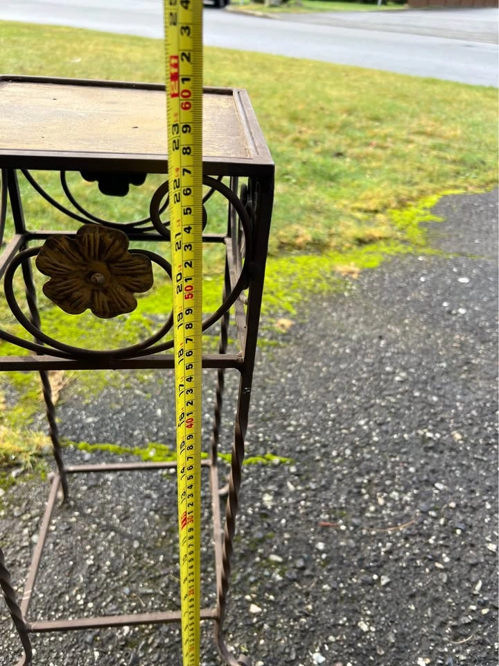 Mid Century Plant Stand Wrought and Cast Iron - photo 3