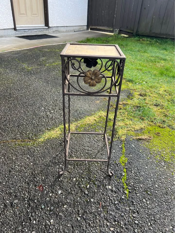 Mid Century Plant Stand Wrought and Cast Iron - photo 5