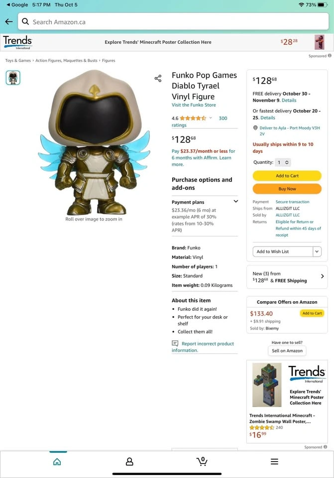 Funko Pop Games Diablo Tyrael Vinyl Figure #17 - photo 3
