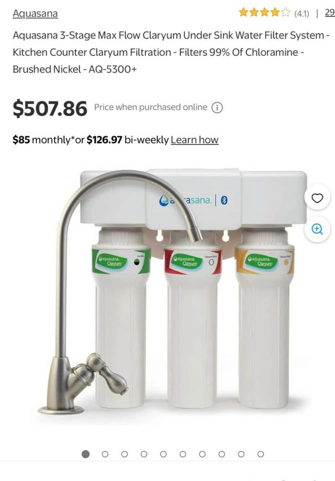 Aquasana 3-Stage Under Sink Water Filter System - Brushed Nickel - photo 4