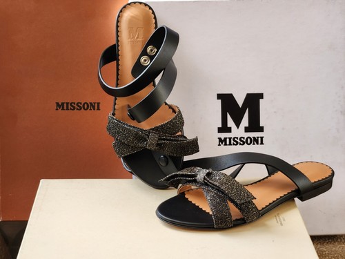Missoni Gladiator Wraparound Sandals Bow Lurex Made in Italy SIZ - photo 4