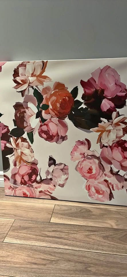 Pink flower canvas