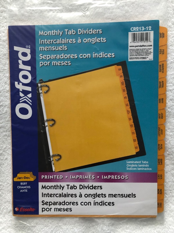 Oxford Monthly Tab Dividers, 6 packages - photo 3