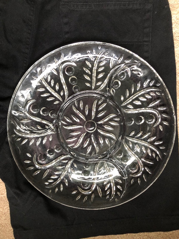 Vintage Glass Divided Serving Platter (Brampton)