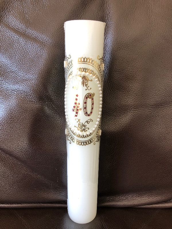 40th Anniversary Pillar Candle, never used (Brampton)
