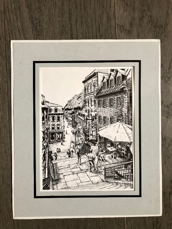 Prints of Quebec City, signed by Taylor, lot of 3. (Brampton) - photo 3