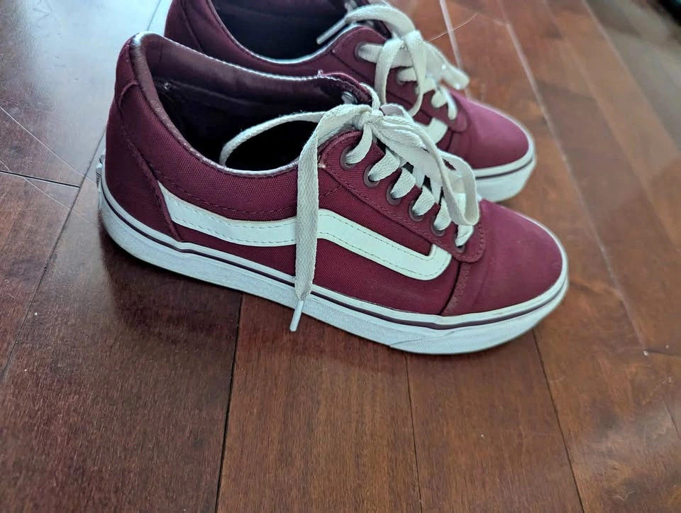 Burgundy Vans (size 6 US Women's)