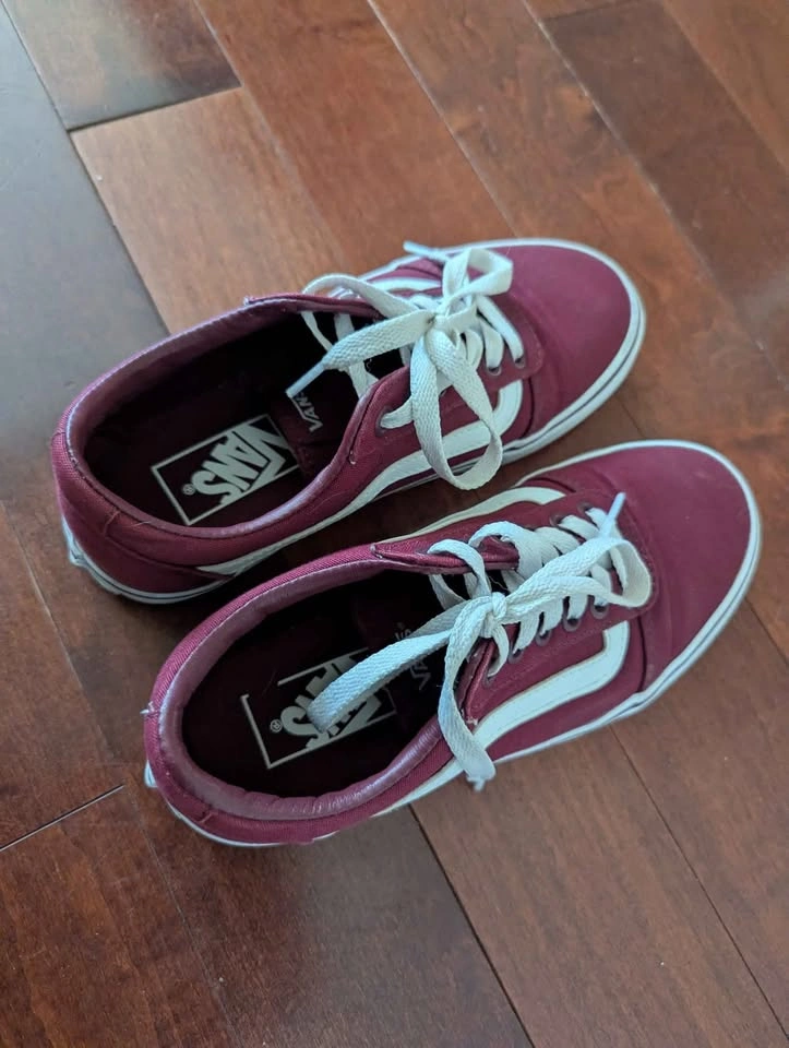Burgundy Vans (size 6 US Women's) - photo 3