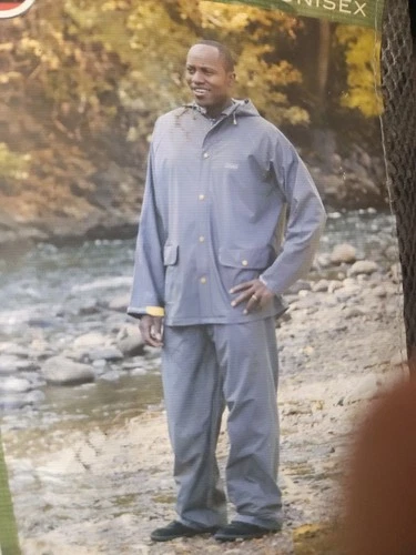COLEMAN Adult 2-Piece PVC Rain Suit Rain Defense Sz. L/G, Gray,