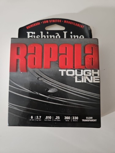 NIB Rapala Tough Fishing Line 6 LB Test 360 yard Clear