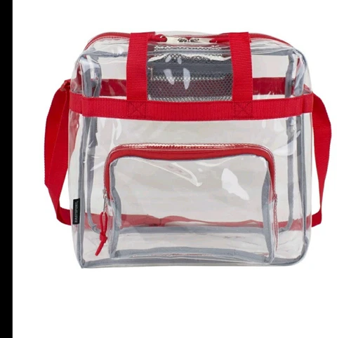 Eastsport Unisex Clear Stadium Approved Tote Red
