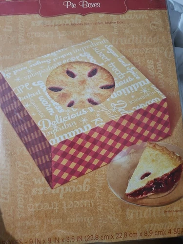 Wilton Pie Box Cardboard 2 New In Package 9" X 9"