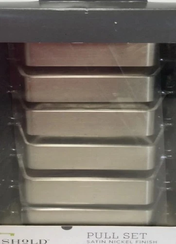 NEW 6 Pack Threshold Pulls Satin Nickel Drawer Cabinet Handles 3