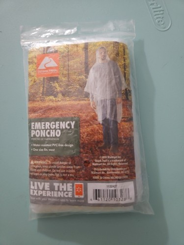 Ozark Trail Emergency Rain Poncho - Fits in Pocket