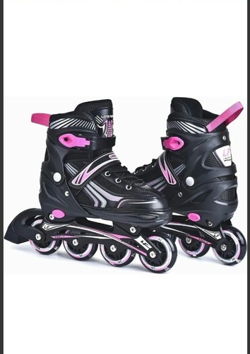 Kids Goupsky Inline Skates Adjustable Size 13-2.5 Lighted Wheels