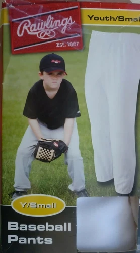 New Rawlings White Baseball Softball Pants Youth Small