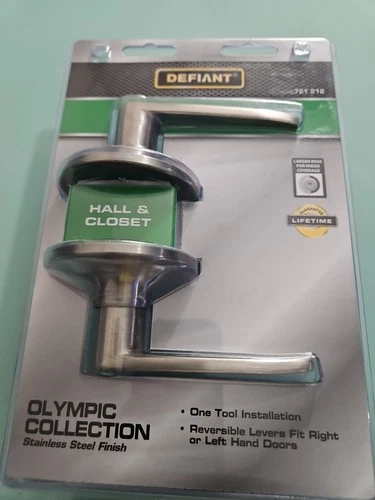 Defiant Hall & Closet Door Handle Olympic Collection Stainless S