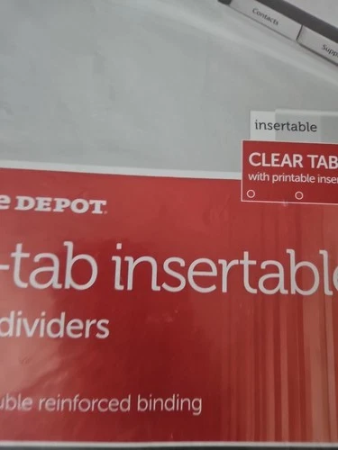 5-Pack Insertable Dividers Tabs White Large Clear Printable Rein
