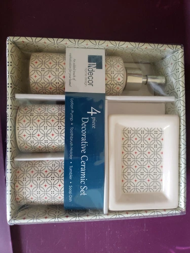 Indecor Home Design 4 Piece Ceramic Bathroom Set