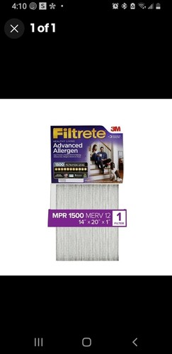 Filtrete Healthy Living Allergen Air Filter 14x20x1