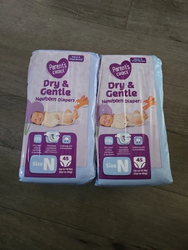 2 Packs Parent's Choice Newborn Diapers (45 ct each)